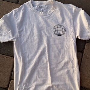 Primitive White T-Shirt with Globe Graphic